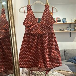 Orange floral romper - urban outfitters